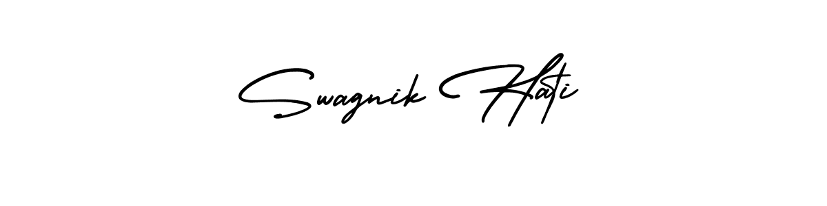 Create a beautiful signature design for name Swagnik Hati. With this signature (AmerikaSignatureDemo-Regular) fonts, you can make a handwritten signature for free. Swagnik Hati signature style 3 images and pictures png