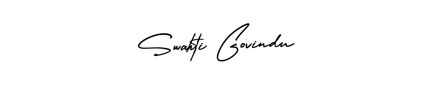 Also we have Swahti Govindu name is the best signature style. Create professional handwritten signature collection using AmerikaSignatureDemo-Regular autograph style. Swahti Govindu signature style 3 images and pictures png