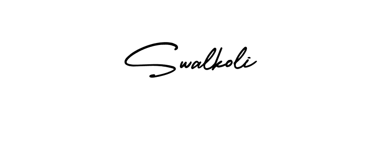Use a signature maker to create a handwritten signature online. With this signature software, you can design (AmerikaSignatureDemo-Regular) your own signature for name Swalkoli. Swalkoli signature style 3 images and pictures png