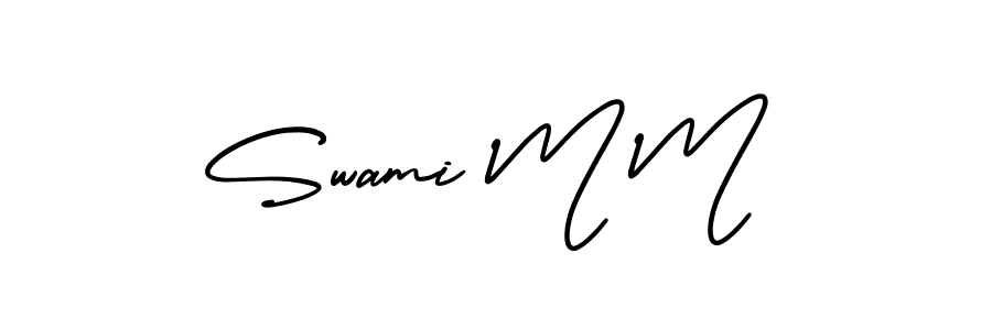 Swami M M stylish signature style. Best Handwritten Sign (AmerikaSignatureDemo-Regular) for my name. Handwritten Signature Collection Ideas for my name Swami M M. Swami M M signature style 3 images and pictures png