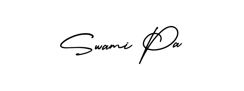 The best way (AmerikaSignatureDemo-Regular) to make a short signature is to pick only two or three words in your name. The name Swami Pa include a total of six letters. For converting this name. Swami Pa signature style 3 images and pictures png