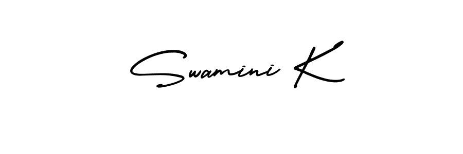 Similarly AmerikaSignatureDemo-Regular is the best handwritten signature design. Signature creator online .You can use it as an online autograph creator for name Swamini K. Swamini K signature style 3 images and pictures png
