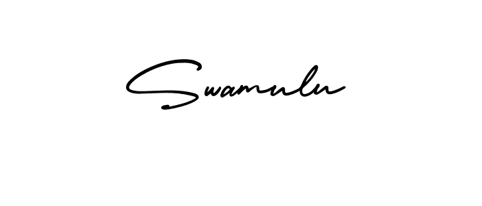 The best way (AmerikaSignatureDemo-Regular) to make a short signature is to pick only two or three words in your name. The name Swamulu include a total of six letters. For converting this name. Swamulu signature style 3 images and pictures png