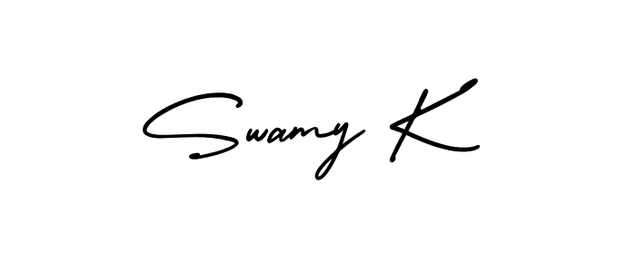 Swamy K stylish signature style. Best Handwritten Sign (AmerikaSignatureDemo-Regular) for my name. Handwritten Signature Collection Ideas for my name Swamy K. Swamy K signature style 3 images and pictures png