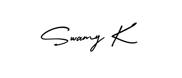 How to make Swamy K name signature. Use AmerikaSignatureDemo-Regular style for creating short signs online. This is the latest handwritten sign. Swamy K signature style 3 images and pictures png