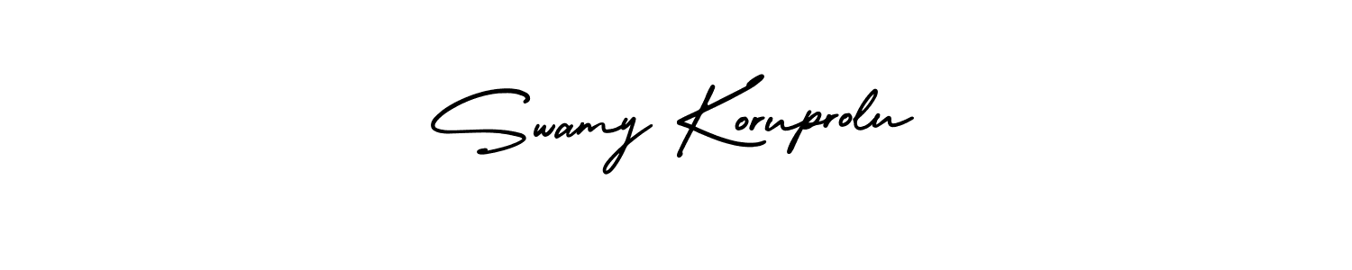 Design your own signature with our free online signature maker. With this signature software, you can create a handwritten (AmerikaSignatureDemo-Regular) signature for name Swamy Koruprolu. Swamy Koruprolu signature style 3 images and pictures png