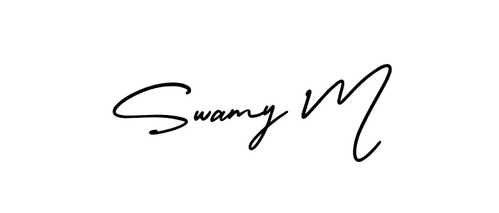 Also You can easily find your signature by using the search form. We will create Swamy M name handwritten signature images for you free of cost using AmerikaSignatureDemo-Regular sign style. Swamy M signature style 3 images and pictures png