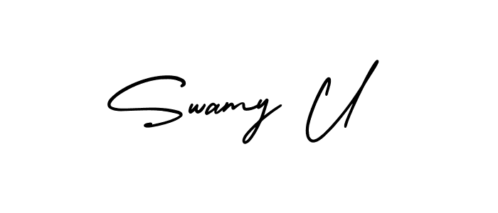 It looks lik you need a new signature style for name Swamy U. Design unique handwritten (AmerikaSignatureDemo-Regular) signature with our free signature maker in just a few clicks. Swamy U signature style 3 images and pictures png