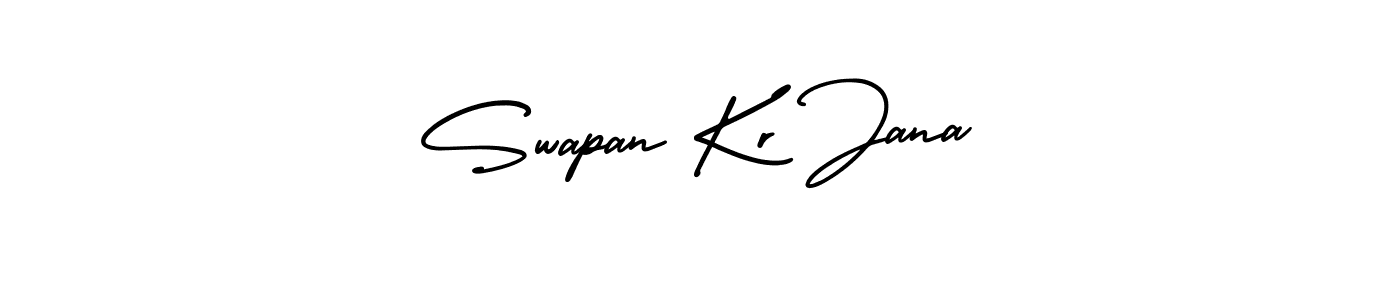 The best way (AmerikaSignatureDemo-Regular) to make a short signature is to pick only two or three words in your name. The name Swapan Kr Jana include a total of six letters. For converting this name. Swapan Kr Jana signature style 3 images and pictures png