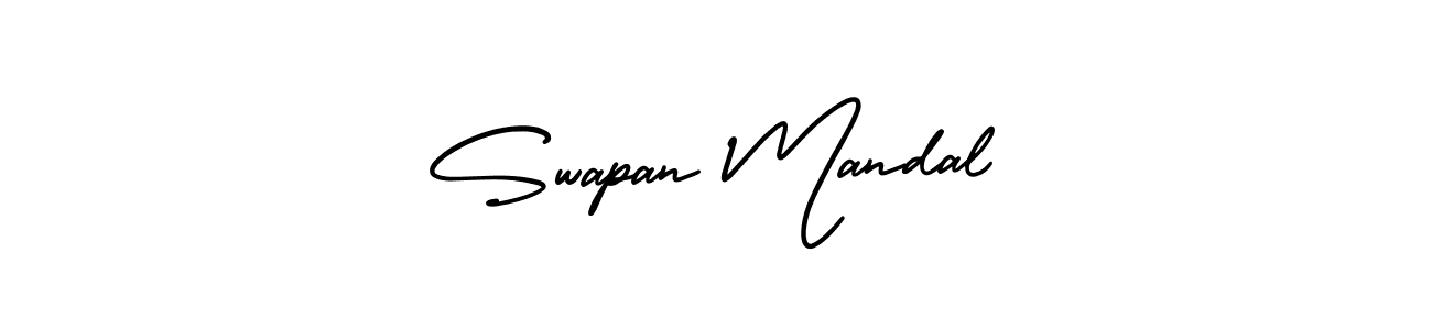 The best way (AmerikaSignatureDemo-Regular) to make a short signature is to pick only two or three words in your name. The name Swapan Mandal include a total of six letters. For converting this name. Swapan Mandal signature style 3 images and pictures png