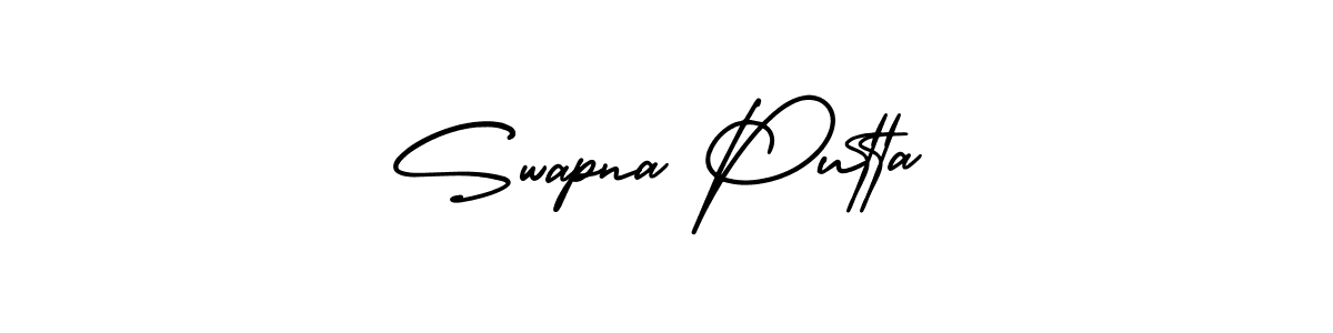 Swapna Putta stylish signature style. Best Handwritten Sign (AmerikaSignatureDemo-Regular) for my name. Handwritten Signature Collection Ideas for my name Swapna Putta. Swapna Putta signature style 3 images and pictures png