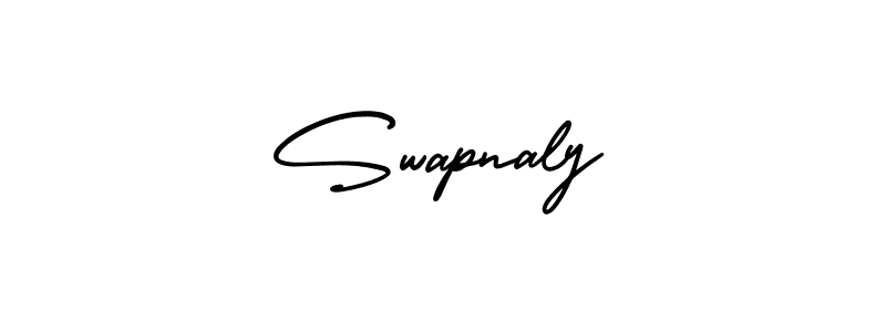 The best way (AmerikaSignatureDemo-Regular) to make a short signature is to pick only two or three words in your name. The name Swapnaly include a total of six letters. For converting this name. Swapnaly signature style 3 images and pictures png