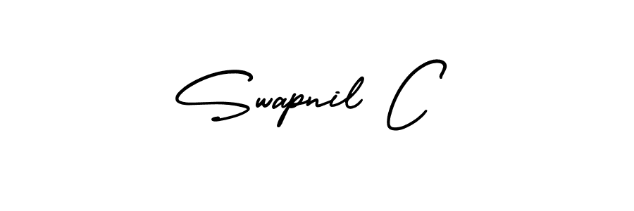 Also You can easily find your signature by using the search form. We will create Swapnil C name handwritten signature images for you free of cost using AmerikaSignatureDemo-Regular sign style. Swapnil C signature style 3 images and pictures png