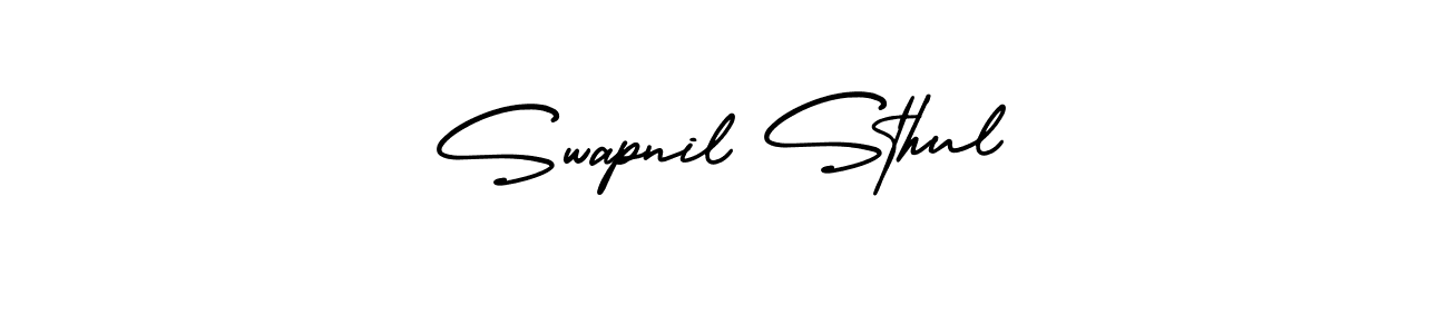 Swapnil Sthul stylish signature style. Best Handwritten Sign (AmerikaSignatureDemo-Regular) for my name. Handwritten Signature Collection Ideas for my name Swapnil Sthul. Swapnil Sthul signature style 3 images and pictures png