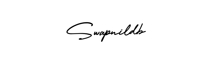 The best way (AmerikaSignatureDemo-Regular) to make a short signature is to pick only two or three words in your name. The name Swapnildb include a total of six letters. For converting this name. Swapnildb signature style 3 images and pictures png