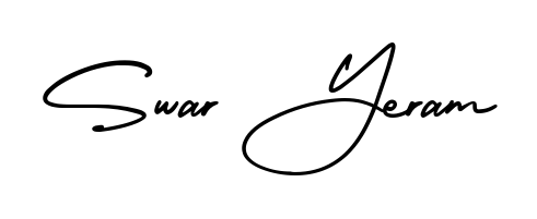 This is the best signature style for the Swar Yeram name. Also you like these signature font (AmerikaSignatureDemo-Regular). Mix name signature. Swar Yeram signature style 3 images and pictures png