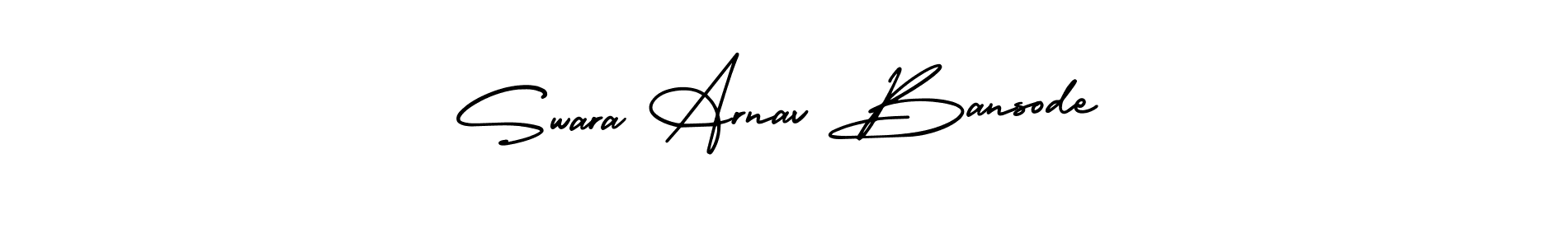 Similarly AmerikaSignatureDemo-Regular is the best handwritten signature design. Signature creator online .You can use it as an online autograph creator for name Swara Arnav Bansode. Swara Arnav Bansode signature style 3 images and pictures png