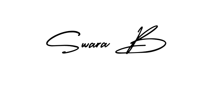 How to make Swara B name signature. Use AmerikaSignatureDemo-Regular style for creating short signs online. This is the latest handwritten sign. Swara B signature style 3 images and pictures png