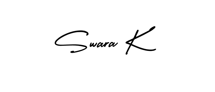 Make a beautiful signature design for name Swara K. With this signature (AmerikaSignatureDemo-Regular) style, you can create a handwritten signature for free. Swara K signature style 3 images and pictures png