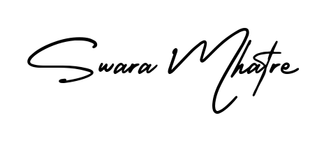 A stylish, flowing autograph style designed for name Swara Mhatre using AmerikaSignatureDemo-Regular typography. Perfect for digital creative projects. Swara Mhatre signature style 3 images and pictures png