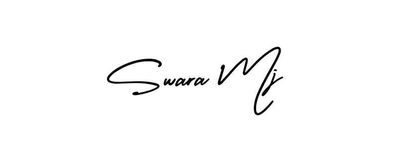 Make a beautiful signature design for name Swara Mj. With this signature (AmerikaSignatureDemo-Regular) style, you can create a handwritten signature for free. Swara Mj signature style 3 images and pictures png