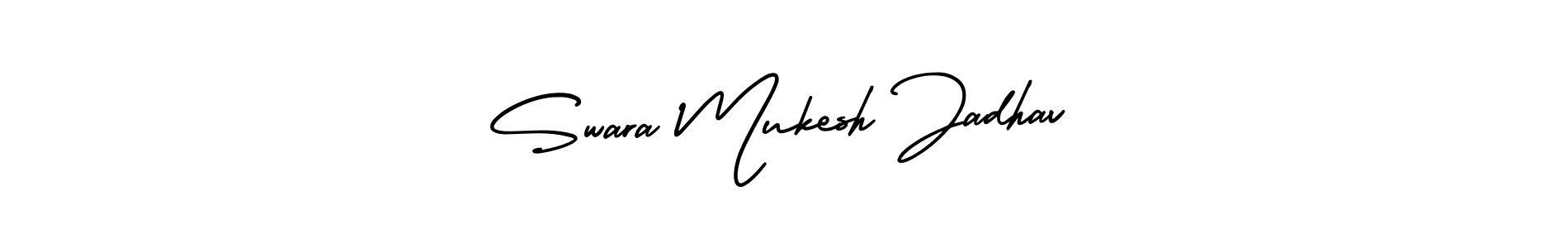 How to Draw Swara Mukesh Jadhav signature style? AmerikaSignatureDemo-Regular is a latest design signature styles for name Swara Mukesh Jadhav. Swara Mukesh Jadhav signature style 3 images and pictures png