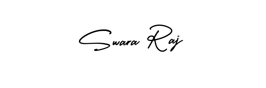 The best way (AmerikaSignatureDemo-Regular) to make a short signature is to pick only two or three words in your name. The name Swara Raj include a total of six letters. For converting this name. Swara Raj signature style 3 images and pictures png