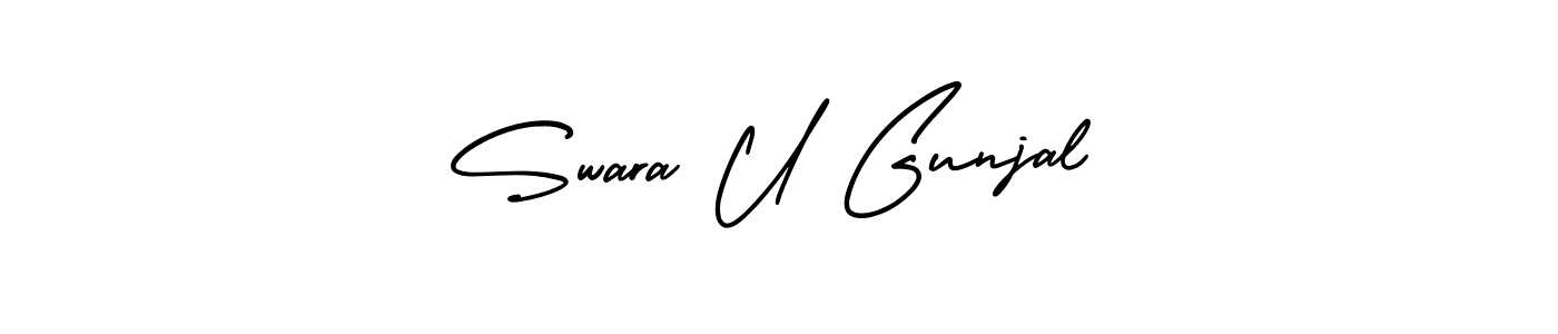 Swara U Gunjal stylish signature style. Best Handwritten Sign (AmerikaSignatureDemo-Regular) for my name. Handwritten Signature Collection Ideas for my name Swara U Gunjal. Swara U Gunjal signature style 3 images and pictures png