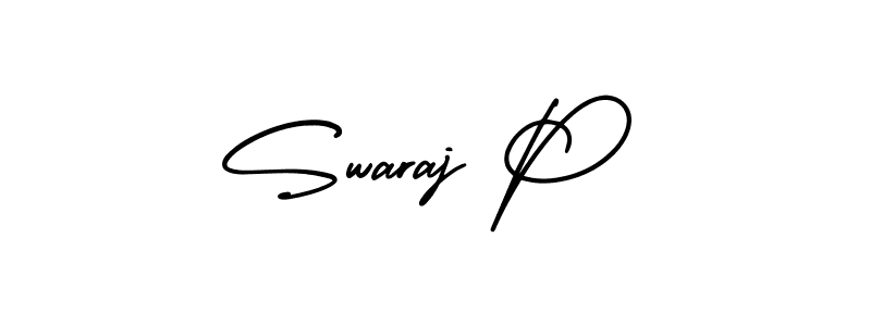 Use a signature maker to create a handwritten signature online. With this signature software, you can design (AmerikaSignatureDemo-Regular) your own signature for name Swaraj P. Swaraj P signature style 3 images and pictures png