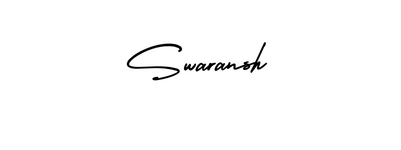 Create a beautiful signature design for name Swaransh. With this signature (AmerikaSignatureDemo-Regular) fonts, you can make a handwritten signature for free. Swaransh signature style 3 images and pictures png