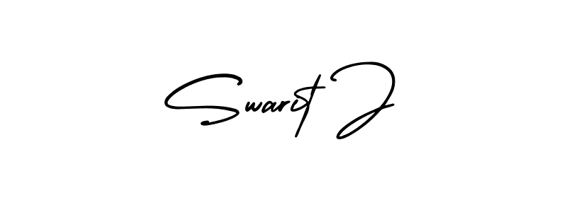 It looks lik you need a new signature style for name Swarit J. Design unique handwritten (AmerikaSignatureDemo-Regular) signature with our free signature maker in just a few clicks. Swarit J signature style 3 images and pictures png