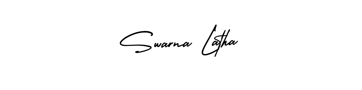 Make a beautiful signature design for name Swarna Latha. With this signature (AmerikaSignatureDemo-Regular) style, you can create a handwritten signature for free. Swarna Latha signature style 3 images and pictures png