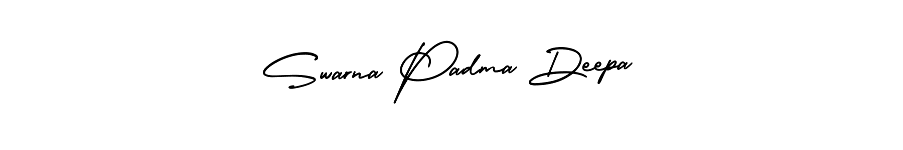 How to make Swarna Padma Deepa name signature. Use AmerikaSignatureDemo-Regular style for creating short signs online. This is the latest handwritten sign. Swarna Padma Deepa signature style 3 images and pictures png