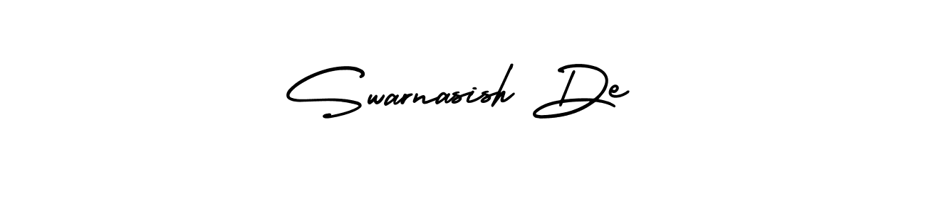 How to make Swarnasish De name signature. Use AmerikaSignatureDemo-Regular style for creating short signs online. This is the latest handwritten sign. Swarnasish De signature style 3 images and pictures png