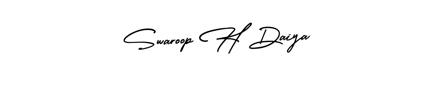 AmerikaSignatureDemo-Regular is a professional signature style that is perfect for those who want to add a touch of class to their signature. It is also a great choice for those who want to make their signature more unique. Get Swaroop H Daiya name to fancy signature for free. Swaroop H Daiya signature style 3 images and pictures png