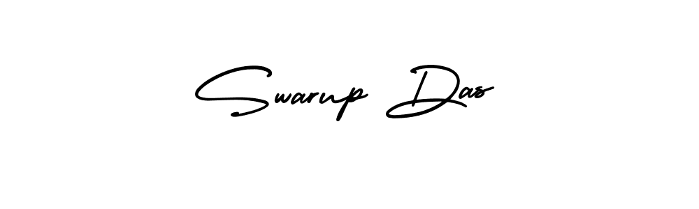 You should practise on your own different ways (AmerikaSignatureDemo-Regular) to write your name (Swarup Das) in signature. don't let someone else do it for you. Swarup Das signature style 3 images and pictures png