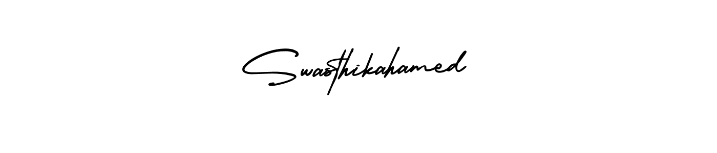 Also we have Swasthikahamed name is the best signature style. Create professional handwritten signature collection using AmerikaSignatureDemo-Regular autograph style. Swasthikahamed signature style 3 images and pictures png