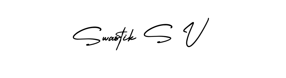 if you are searching for the best signature style for your name Swastik S V. so please give up your signature search. here we have designed multiple signature styles  using AmerikaSignatureDemo-Regular. Swastik S V signature style 3 images and pictures png