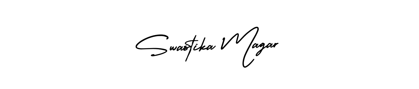 This is the best signature style for the Swastika Magar name. Also you like these signature font (AmerikaSignatureDemo-Regular). Mix name signature. Swastika Magar signature style 3 images and pictures png