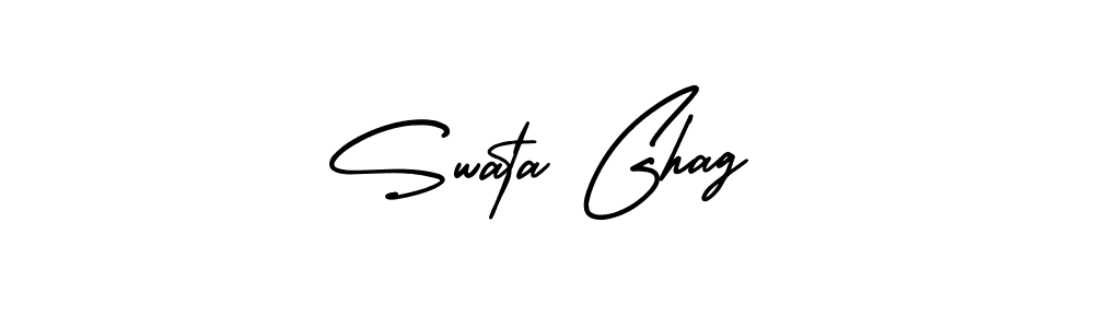 The best way (AmerikaSignatureDemo-Regular) to make a short signature is to pick only two or three words in your name. The name Swata Ghag include a total of six letters. For converting this name. Swata Ghag signature style 3 images and pictures png