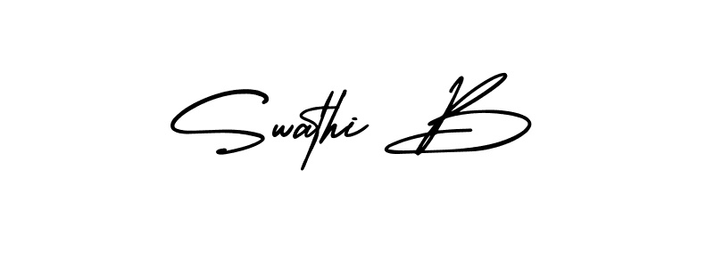 Also You can easily find your signature by using the search form. We will create Swathi B name handwritten signature images for you free of cost using AmerikaSignatureDemo-Regular sign style. Swathi B signature style 3 images and pictures png