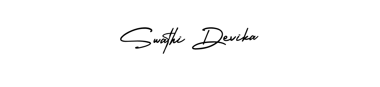 Make a beautiful signature design for name Swathi Devika. With this signature (AmerikaSignatureDemo-Regular) style, you can create a handwritten signature for free. Swathi Devika signature style 3 images and pictures png