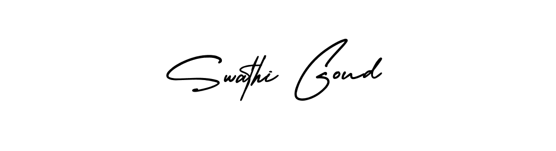 How to make Swathi Goud name signature. Use AmerikaSignatureDemo-Regular style for creating short signs online. This is the latest handwritten sign. Swathi Goud signature style 3 images and pictures png