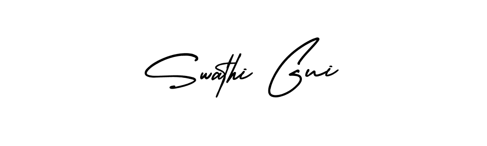 This is the best signature style for the Swathi Gui name. Also you like these signature font (AmerikaSignatureDemo-Regular). Mix name signature. Swathi Gui signature style 3 images and pictures png