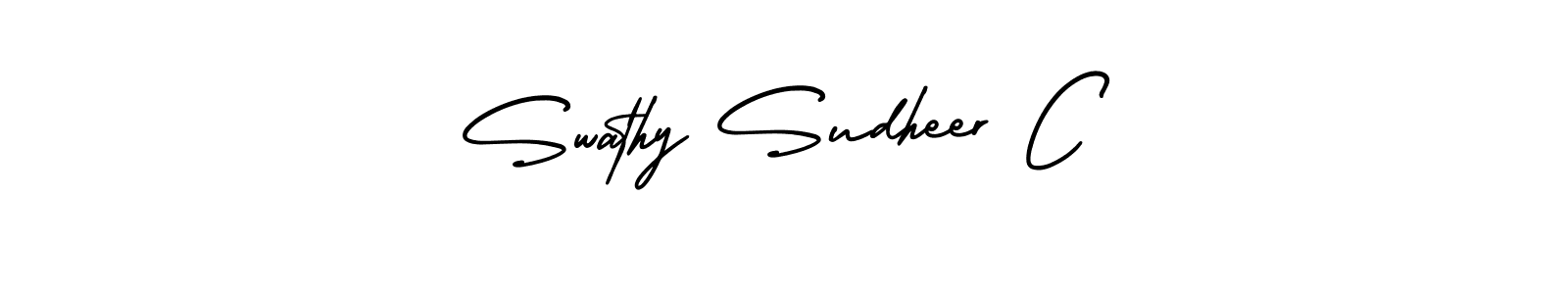 Use a signature maker to create a handwritten signature online. With this signature software, you can design (AmerikaSignatureDemo-Regular) your own signature for name Swathy Sudheer C. Swathy Sudheer C signature style 3 images and pictures png