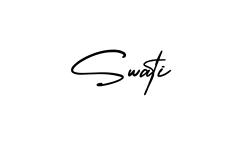 The best way (AmerikaSignatureDemo-Regular) to make a short signature is to pick only two or three words in your name. The name Swati include a total of six letters. For converting this name. Swati signature style 3 images and pictures png