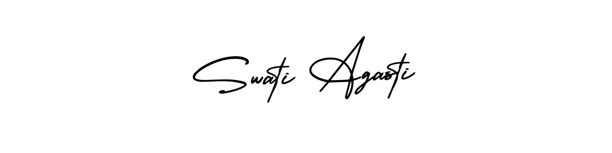 if you are searching for the best signature style for your name Swati Agasti. so please give up your signature search. here we have designed multiple signature styles  using AmerikaSignatureDemo-Regular. Swati Agasti signature style 3 images and pictures png