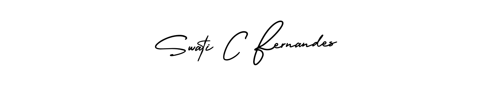 This is the best signature style for the Swati C Fernandes name. Also you like these signature font (AmerikaSignatureDemo-Regular). Mix name signature. Swati C Fernandes signature style 3 images and pictures png