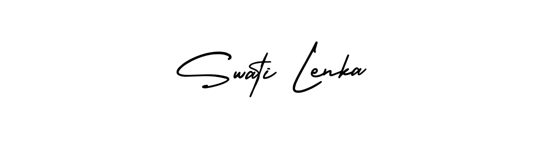 Swati Lenka stylish signature style. Best Handwritten Sign (AmerikaSignatureDemo-Regular) for my name. Handwritten Signature Collection Ideas for my name Swati Lenka. Swati Lenka signature style 3 images and pictures png