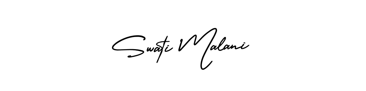 Check out images of Autograph of Swati Malani name. Actor Swati Malani Signature Style. AmerikaSignatureDemo-Regular is a professional sign style online. Swati Malani signature style 3 images and pictures png